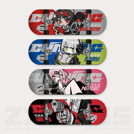 Cunning Hares Q Version Fingertip Skateboard Pendant