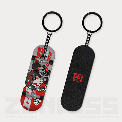 Cunning Hares Q Version Fingertip Skateboard Pendant