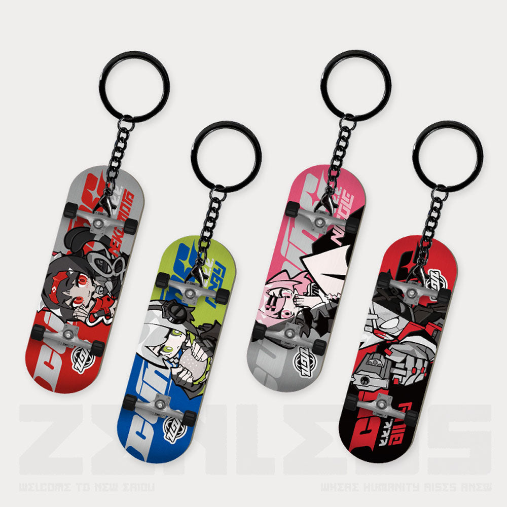 Cunning Hares Q Version Fingertip Skateboard Pendant